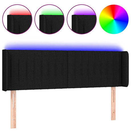 Vidaxl hoofdbord led 147x16x78 88 cm stof zwart