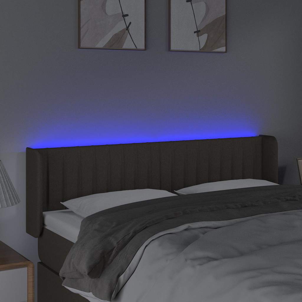 Vidaxl hoofdbord led 147x16x78 88 cm stof taupe