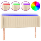 Vidaxl hoofdbord led 147x16x78 88 cm stof crèmekleurig