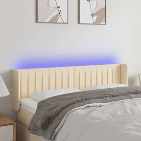 Vidaxl hoofdbord led 147x16x78 88 cm stof crèmekleurig