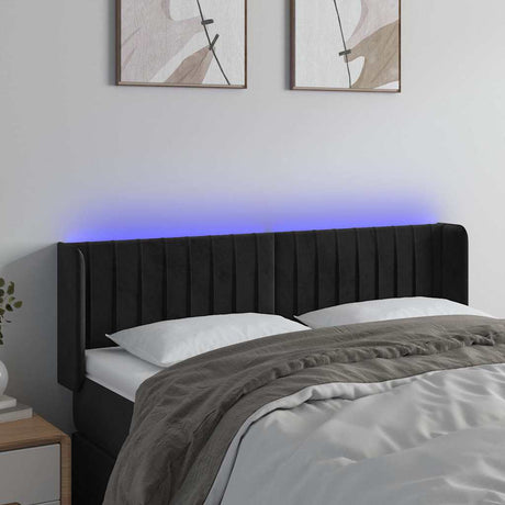 Vidaxl hoofdbord led 147x16x78 88 cm fluweel zwart