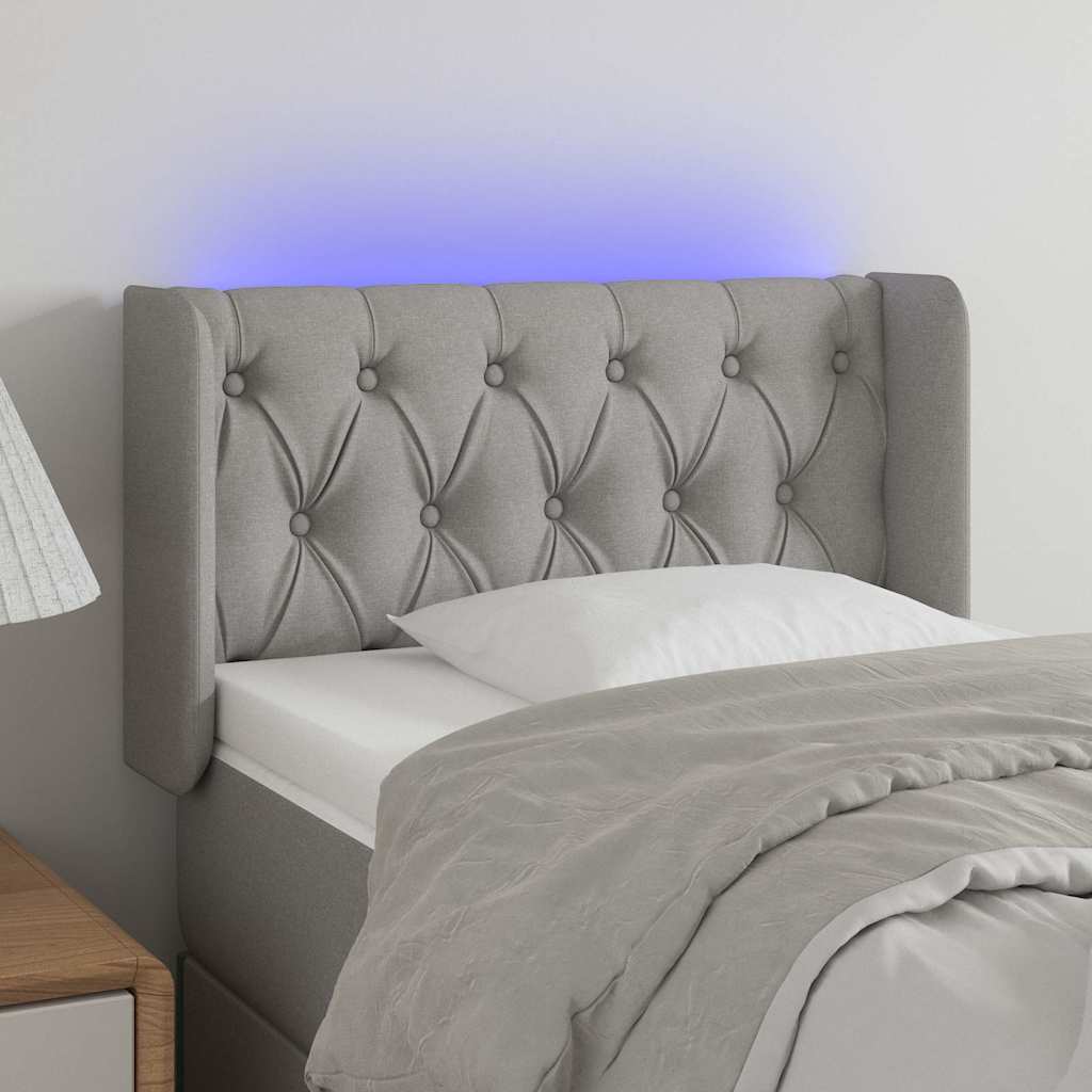 Vidaxl hoofdbord led 83x16x78 88 cm stof lichtgrijs