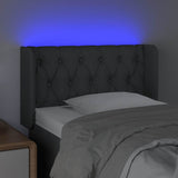 Vidaxl hoofdbord led 83x16x78 88 cm stof donkergrijs
