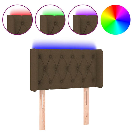 Vidaxl hoofdbord led 83x16x78 88 cm stof donkerbruin