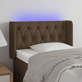Vidaxl hoofdbord led 83x16x78 88 cm stof donkerbruin