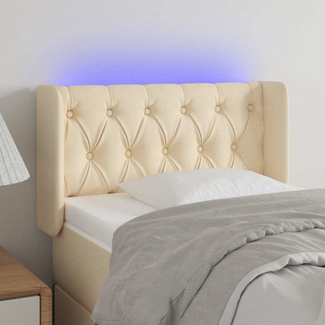 Vidaxl hoofdbord led 83x16x78 88 cm stof crèmekleurig