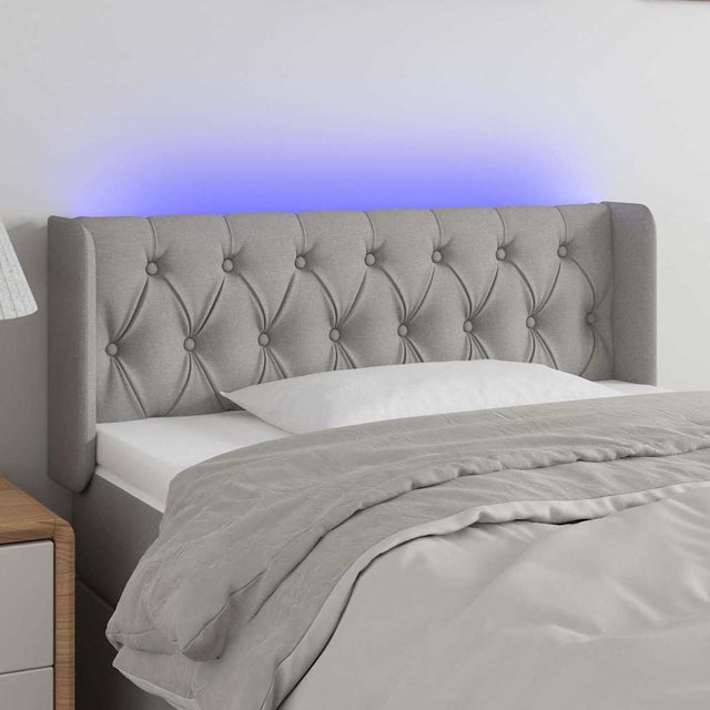 Vidaxl hoofdbord led 103x16x78 88 cm stof lichtgrijs