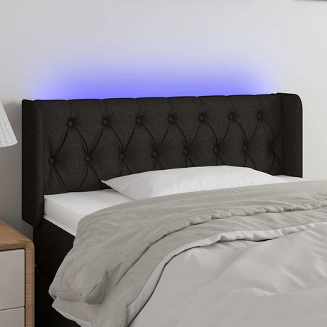 Vidaxl hoofdbord led 103x16x78 88 cm stof zwart