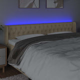 Vidaxl hoofdbord led 183x16x78 88 cm stof crèmekleurig