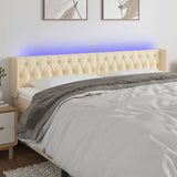 Vidaxl hoofdbord led 183x16x78 88 cm stof crèmekleurig