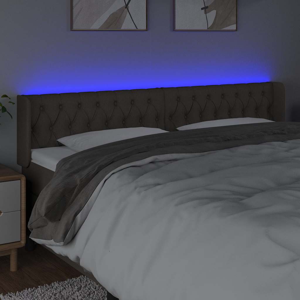 Vidaxl hoofdbord led 203x16x78 88 cm stof taupe