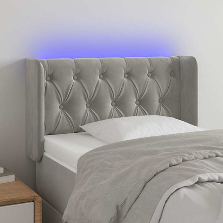 Vidaxl hoofdbord led 83x16x78 88 cm fluweel lichtgrijs