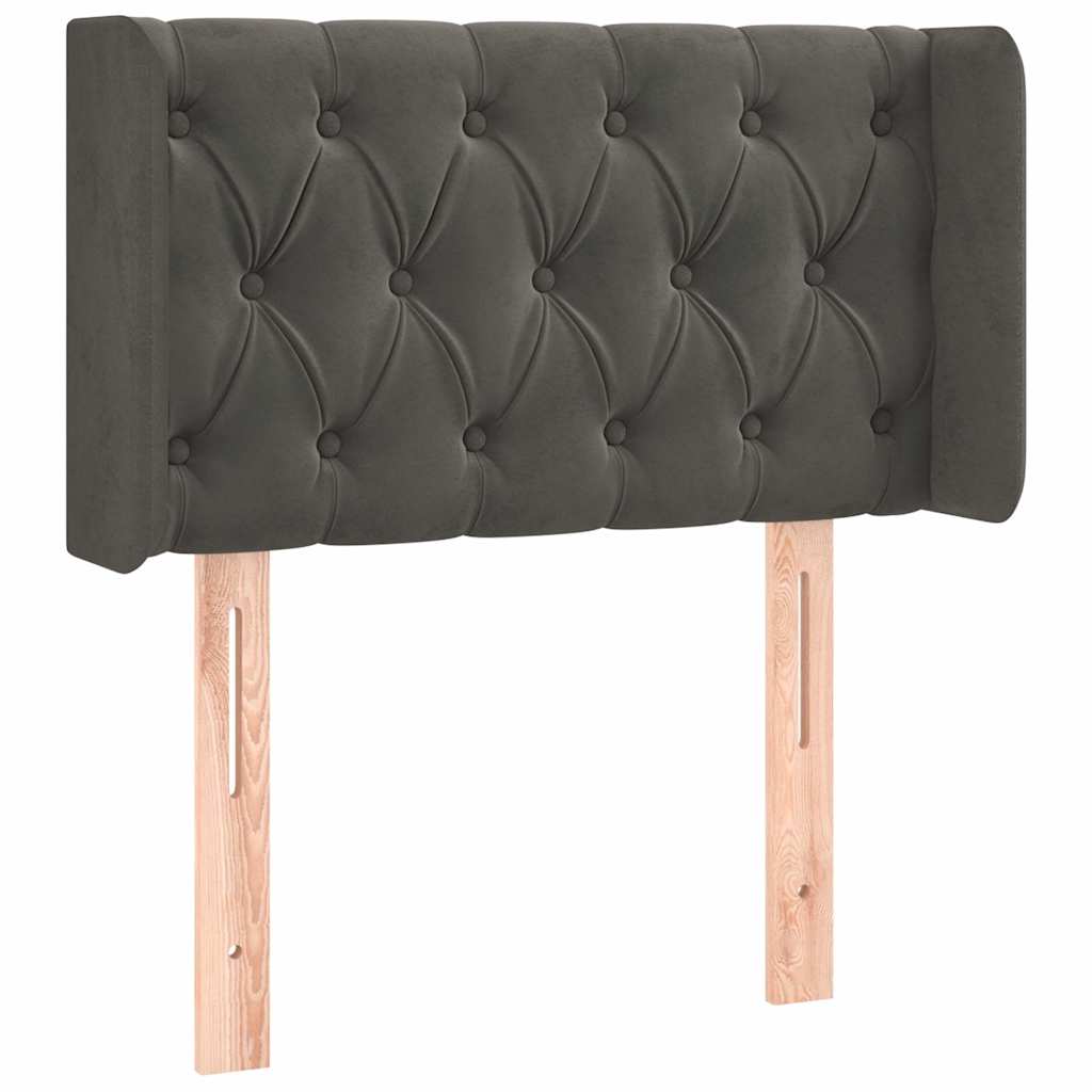 Vidaxl hoofdbord led 83x16x78 88 cm fluweel donkergrijs