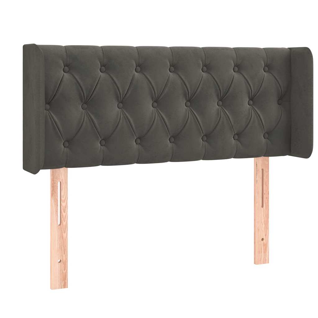 Vidaxl hoofdbord led 103x16x78 88 cm fluweel donkergrijs