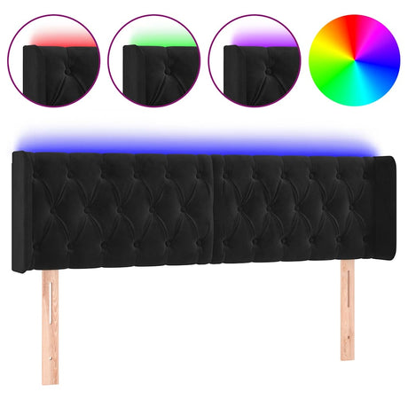 Vidaxl hoofdbord led 147x16x78 88 cm fluweel zwart