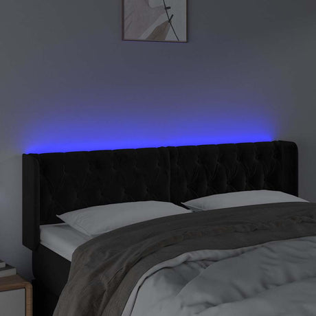 Vidaxl hoofdbord led 147x16x78 88 cm fluweel zwart