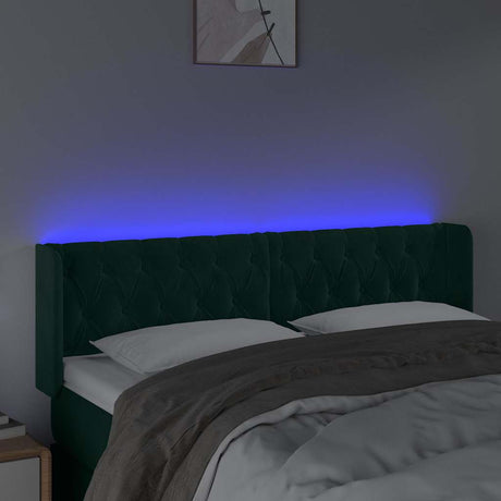Vidaxl hoofdbord led 163x16x78 88 cm fluweel donkergroen