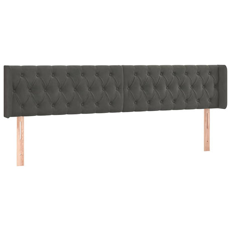 Vidaxl hoofdbord led 183x16x78 88 cm fluweel donkergrijs