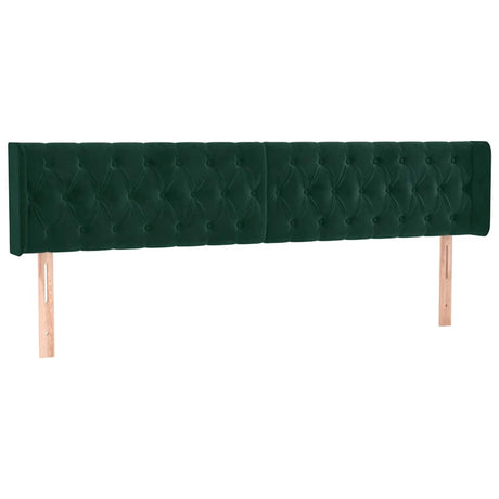 Vidaxl hoofdbord led 183x16x78 88 cm fluweel donkergroen