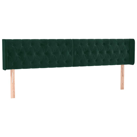 Vidaxl hoofdbord led 203x16x78 88 cm fluweel donkergroen