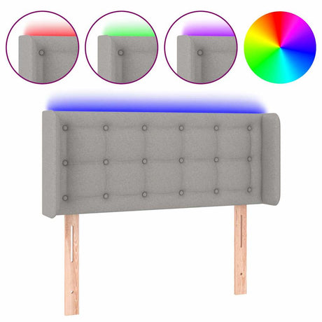 Vidaxl hoofdbord led 83x16x78 88 cm stof lichtgrijs
