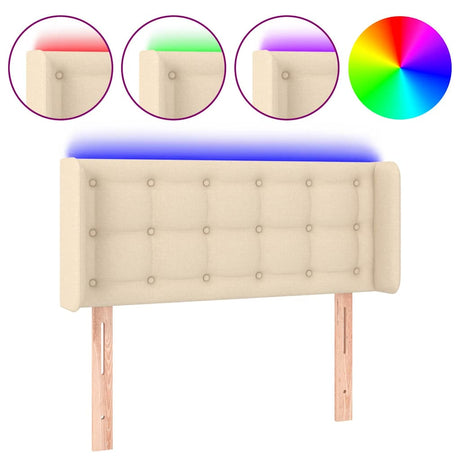 Vidaxl hoofdbord led 83x16x78 88 cm stof crèmekleurig