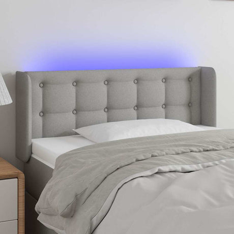 Vidaxl hoofdbord led 93x16x78 88 cm stof lichtgrijs