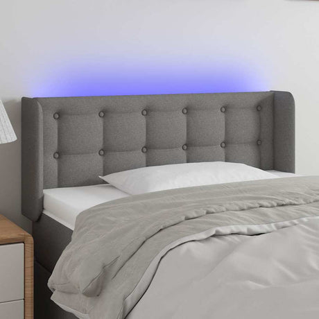 Vidaxl hoofdbord led 93x16x78 88 cm stof donkergrijs