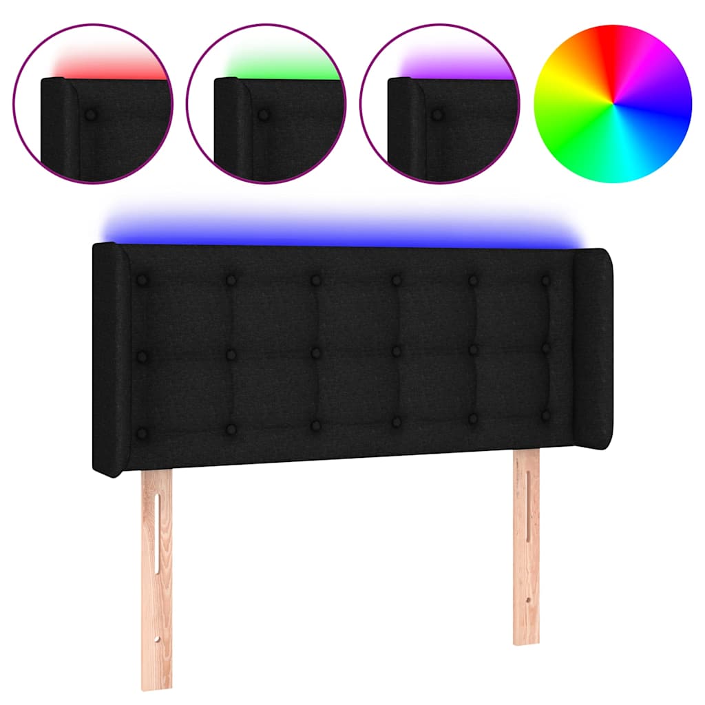Vidaxl hoofdbord led 93x16x78 88 cm stof zwart
