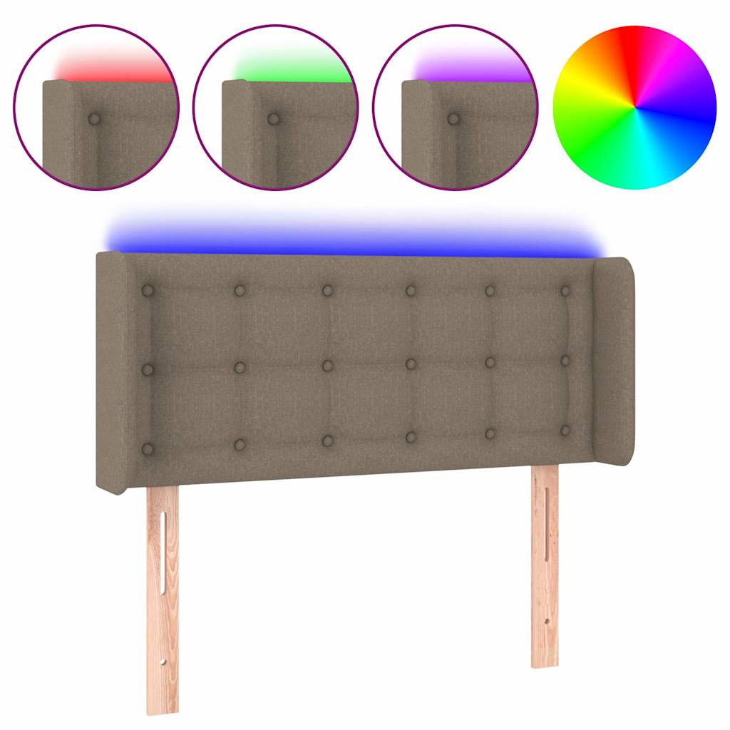Vidaxl hoofdbord led 93x16x78 88 cm stof taupe