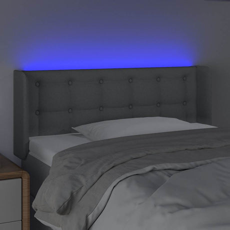 Vidaxl hoofdbord led 103x16x78 88 cm stof lichtgrijs