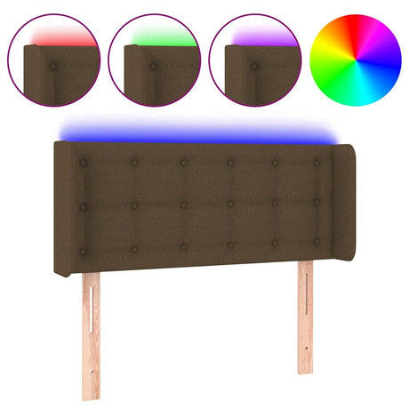 Vidaxl hoofdbord led 103x16x78 88 cm stof donkerbruin
