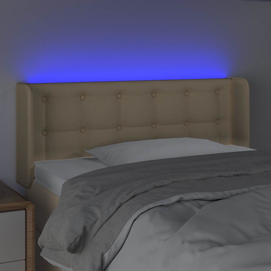 Vidaxl hoofdbord led 103x16x78 88 cm stof crèmekleurig