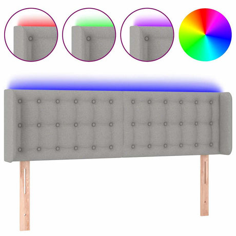 Vidaxl hoofdbord led 147x16x78 88 cm stof lichtgrijs