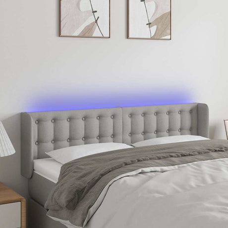 Vidaxl hoofdbord led 147x16x78 88 cm stof lichtgrijs