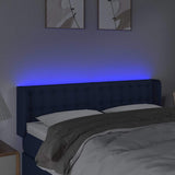 Vidaxl hoofdbord led 147x16x78 88 cm stof blauw