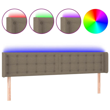 Vidaxl hoofdbord led 163x16x78 88 cm stof taupe