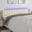 Vidaxl hoofdbord led 203x16x78 88 cm stof crèmekleurig
