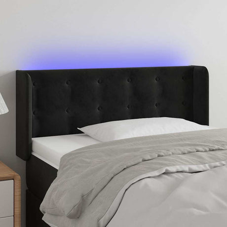 Vidaxl hoofdbord led 83x16x78 88 cm fluweel zwart