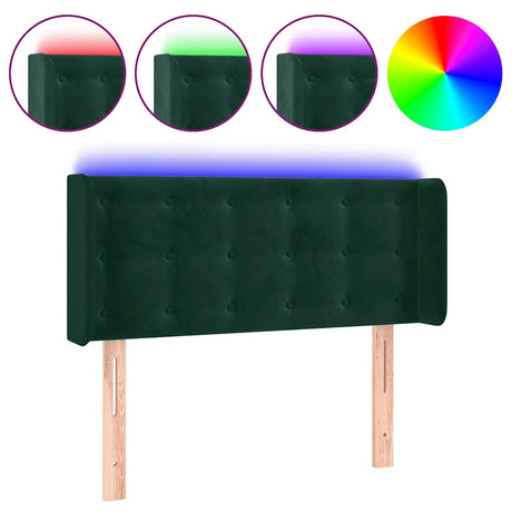 Vidaxl hoofdbord led 83x16x78 88 cm fluweel donkergroen