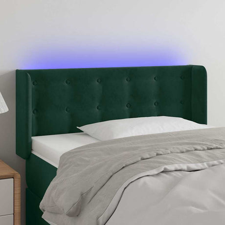 Vidaxl hoofdbord led 83x16x78 88 cm fluweel donkergroen