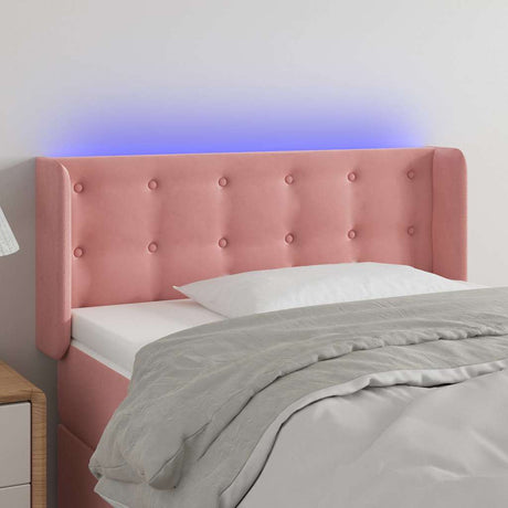 Vidaxl hoofdbord led 83x16x78 88 cm fluweel roze