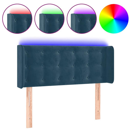 Vidaxl hoofdbord led 93x16x78 88 cm fluweel blauw