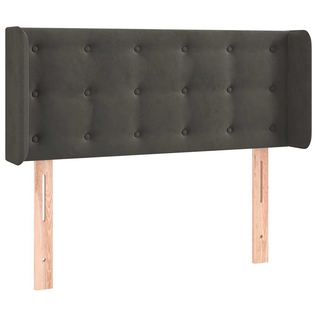 Vidaxl hoofdbord led 103x16x78 88 cm fluweel donkergrijs