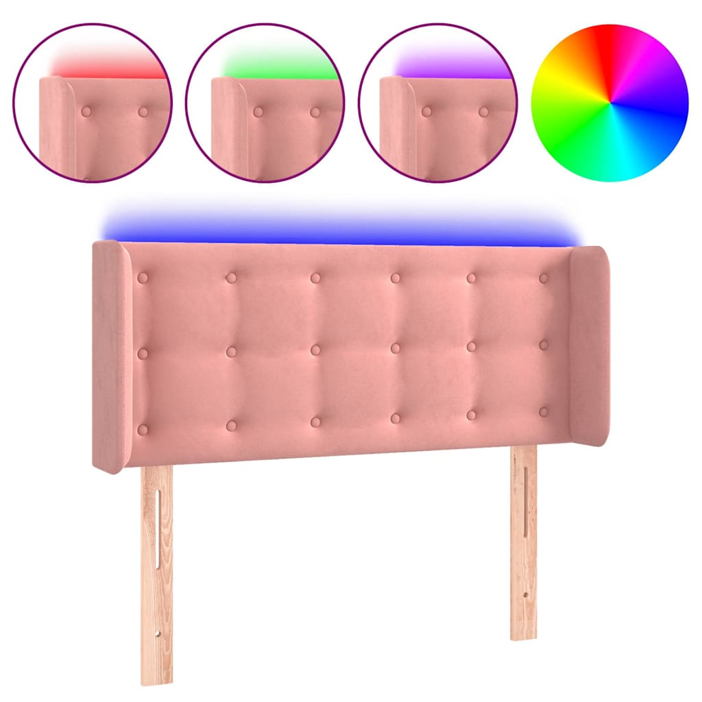 Vidaxl hoofdbord led 103x16x78 88 cm fluweel roze