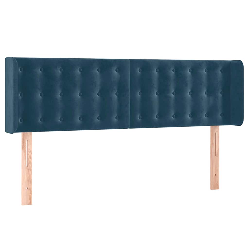Vidaxl hoofdbord led 147x16x78 88 cm fluweel donkerblauw