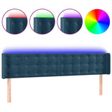 Vidaxl hoofdbord led 163x16x78 88 cm fluweel donkerblauw