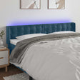 Vidaxl hoofdbord led 163x16x78 88 cm fluweel donkerblauw