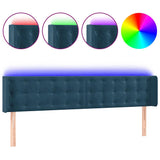 Vidaxl hoofdbord led 203x16x78 88 cm fluweel donkerblauw