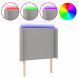 Vidaxl hoofdbord led 83x16x118 128 cm stof lichtgrijs